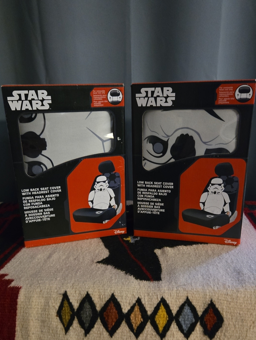 NIB Set Of 2: Star Wars Stormtrooper Low Back Seat Cover with Headrest